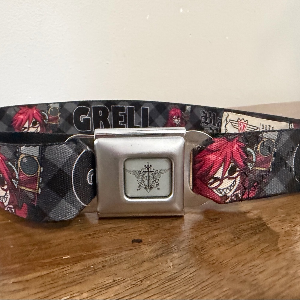 Black Butler Grell Sutcliff Seatbelt Bucke Belt Anime